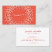 Boho Chic Mandala Namaste Yoga Koraal Visitekaartje (Voorkant / Achterkant)
