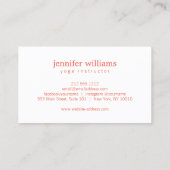 Boho Chic Mandala Namaste Yoga Koraal Visitekaartje (Achterkant)