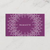 Boho Chic Mandala Namaste Yoga Paarse Visitekaartje (Voorkant)