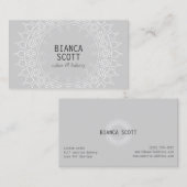 Boho Chic Mandala op lichtgrijs Visitekaartje (Voorkant / Achterkant)