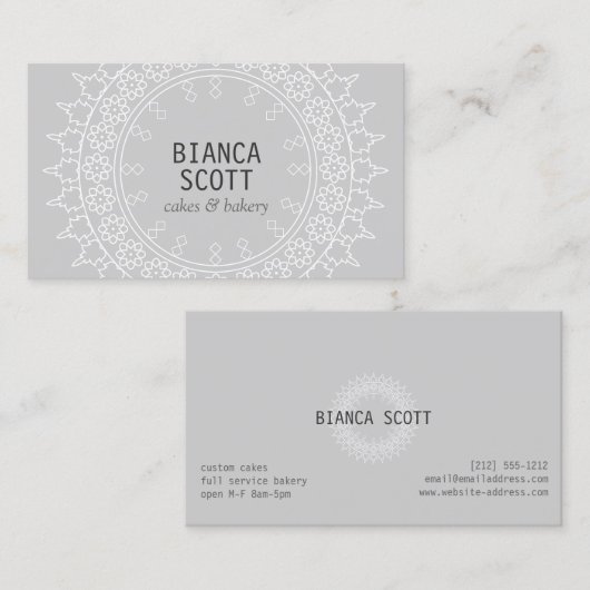 Boho Chic Mandala op lichtgrijs Visitekaartje (Voorkant / Achterkant)