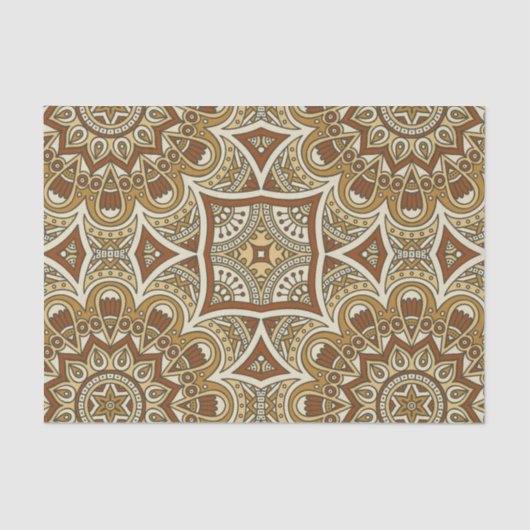 Boho Chic Mandala Pattern in Earth Tones Tissuepapier (Voorkant)