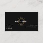 Boho Chic Mandala Zwart/Goud Visitekaartje (Achterkant)