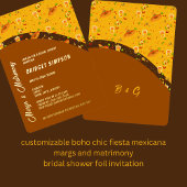 boho chic margs en huwelijk bruiloftsfeest  folie uitnodiging