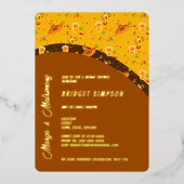 boho chic margs en huwelijk bruiloftsfeest  folie uitnodiging (Voorkant)