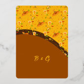 boho chic margs en huwelijk bruiloftsfeest  folie uitnodiging (Achterkant)