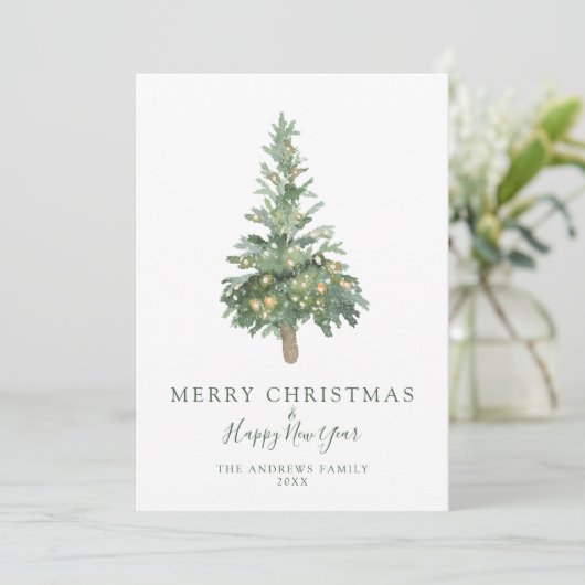 Boho Chic Merry Waterverf Feestdagenkaart (Staand voorkant)