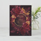 Boho chic met Bourgogne en Gold-thema. Kaart (Staand voorkant)