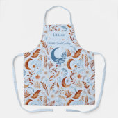 Boho Chic met halve maan en bloemenpatronen Schort (Voorkant)