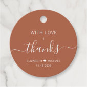Boho Chic met liefde Terracotta bruiloft Dank u Bedankjes Labels (Voorkant)