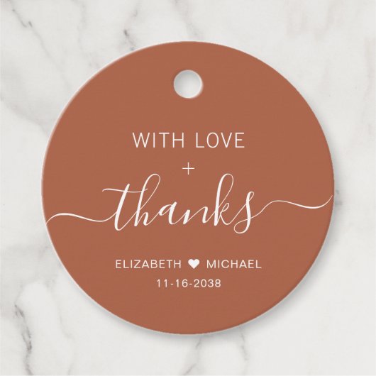 Boho Chic met liefde Terracotta bruiloft Dank u Bedankjes Labels (Voorkant)