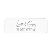 Boho Chic Minimaal Koppel Retouradres Sticker (Voorkant)