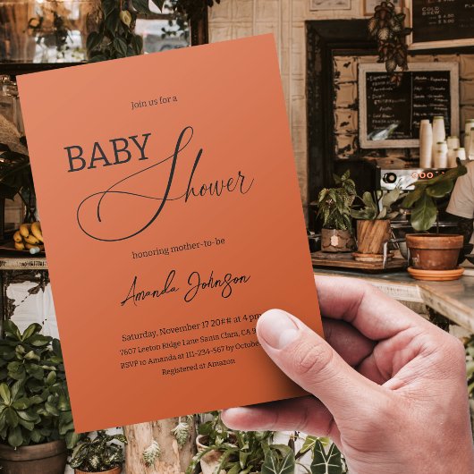 Boho Chic Minimal Terracotta Burnt Oranje Rustic Kaart