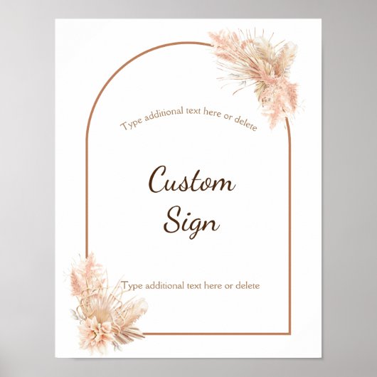 Boho Chic Minimalistisch Aangepast Teken Poster (Voorkant)