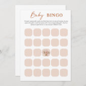 Boho Chic Minimalistische Baby Shower Bingo kaart (Voorkant / Achterkant)