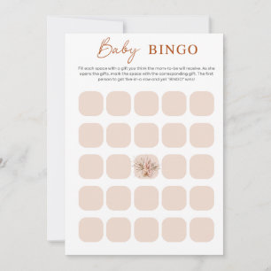 Boho Chic Minimalistische Baby Shower Bingo Kaart