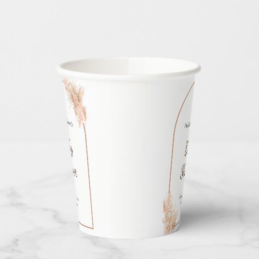 Boho Chic Minimalistische Baby showers papieren be Papieren Bekers (Links)