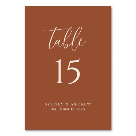 Boho Chic Minimalistische Terracotta bruiloft Kaart (Voorkant)