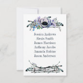 Boho Chic Mint- en marineblauwe bloemtafel met zit Kaart (Achterkant)