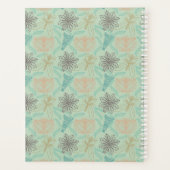 Boho-Chic Mint Floral Blossom Pattern Planner (Achterkant)