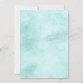 Boho Chic Mint & Navy Bloemen bruiloft uitnodiging (Achterkant)