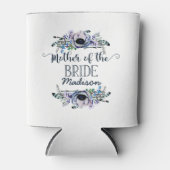 Boho Chic Mint & Navy Bloemen Moeder van de bruid Blikjeskoeler (Voorkant)