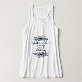 Boho Chic Mint & Navy Bloemen Moeder van de bruid Tanktop