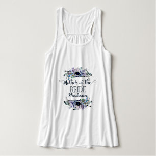 Boho Chic Mint & Navy Bloemen Moeder van de bruid Tanktop