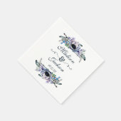 Boho Chic Mint & Navy Bloemen Monogram Bruiloft Servet (Hoek)