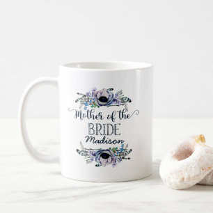Boho Chic Mint & Navy Bloemrijke Moeder van de Bru Koffiemok