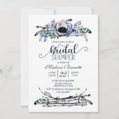 Boho Chic Mint & Navy Bridal Shower Uitnodiging (Voorkant)
