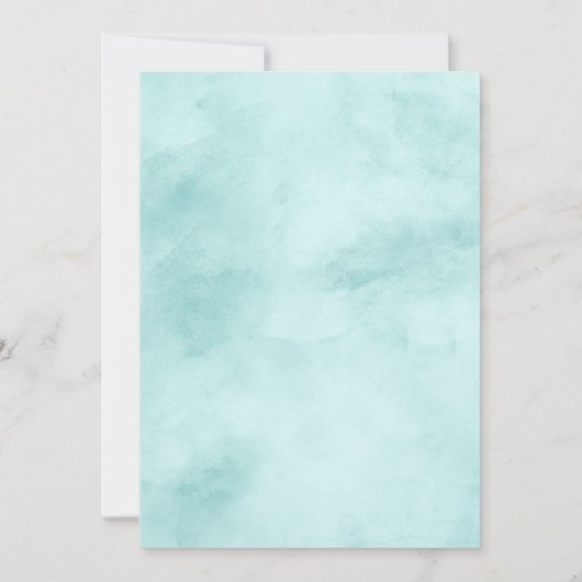 Boho Chic Mint & Navy Bridal Shower Uitnodiging (Achterkant)