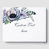 Boho Chic Mint & Navy Floral Wedding Monogram Gastenboek (Achterkant)