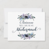 Boho Chic Mint & Navy word je mijn bruidsmeisje Kaart (Voorkant)