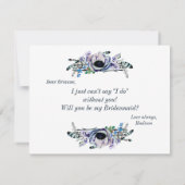 Boho Chic Mint & Navy word je mijn bruidsmeisje Kaart (Achterkant)