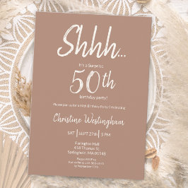 Boho Chic Mocha Cream Verrassing 50e Verjaardag Kaart