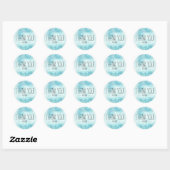 Boho chic modern blauw dank u XOXOXO Ronde Sticker (Vel)