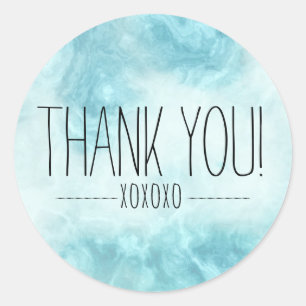 Boho chic modern blauw dank u XOXOXO Ronde Sticker