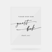 Boho Chic Modern Clear Acryl bruiloft gastenboek Acryl Bord (Voorkant)