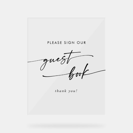 Boho Chic Modern Clear Acryl bruiloft gastenboek Acryl Bord (Voorkant)