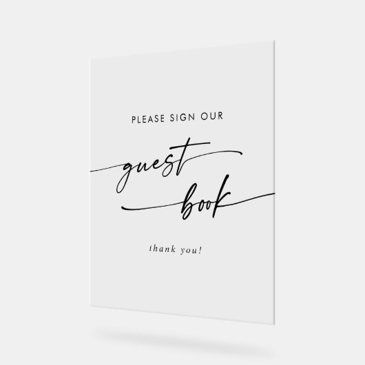 Boho Chic Modern Clear Acryl bruiloft gastenboek Acryl Bord (Hoek)