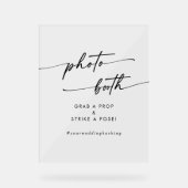 Boho Chic Modern Clear Acryl Trouwfotocabine Acryl Bord (Voorkant)