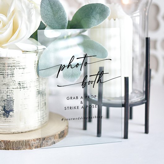 Boho Chic Modern Clear Acryl Trouwfotocabine Acryl Bord