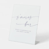 Boho Chic Modern Dusty Paarse Smores Wedding Reclamebord Met Voetstuk (Voorkant)
