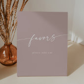 Boho Chic Modern Dusty Roos Roze Huwelijksgunsten Reclamebord Met Voetstuk