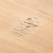 Boho Chic Modern Eenvoudig Clear Acryl Trouwen Acryl Uitnodigingen (Laagn)