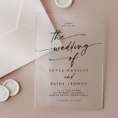 Boho Chic Modern Eenvoudig Clear Acryl Trouwen Acryl Uitnodigingen