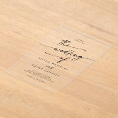 Boho Chic Modern Eenvoudig Clear Acryl Trouwen Uitnodigingen (Laagn)