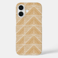 Boho Chic Modern Geometric Lines Pattern Gold