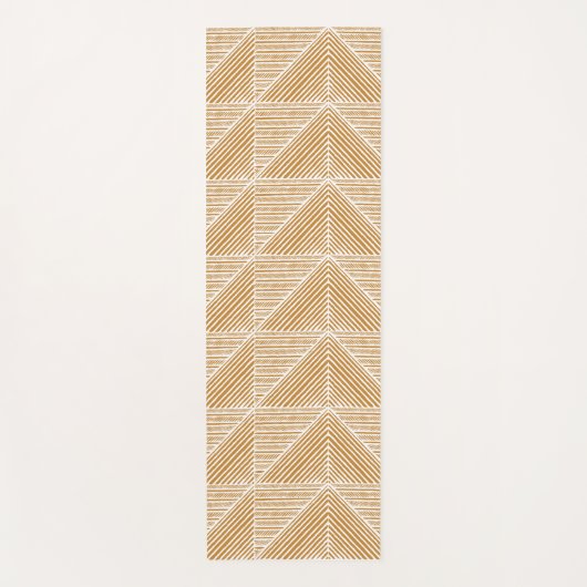 Boho Chic Modern Geometric Lines Pattern Gold Yogamat (Voorkant)
